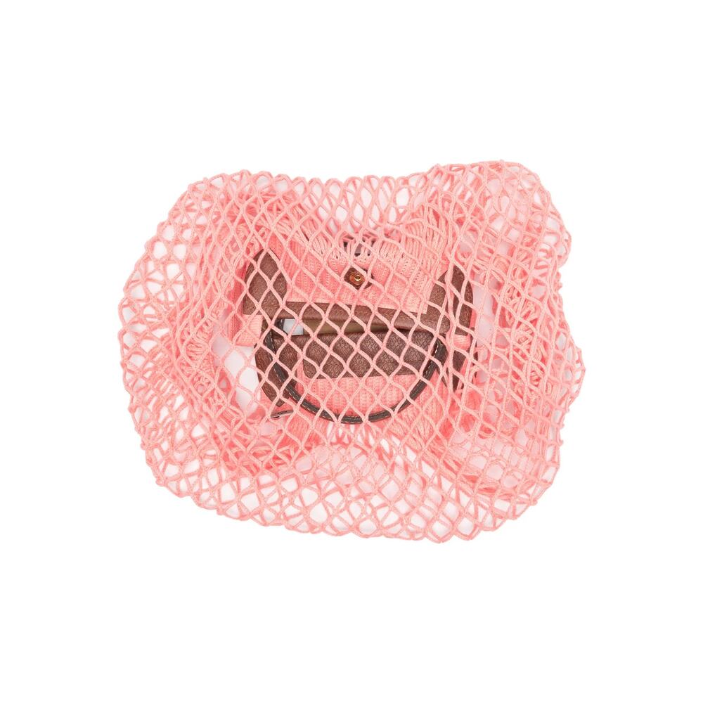 Longchamp Le Pliage Filet Mesh Knit Shoulder Bag in Blush - Picture 4 of 5